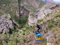 Ubajara meeting the opposite aerial tramway gondola