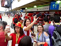 Crowd at Ferrari box