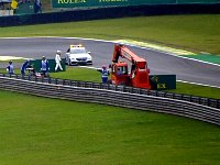 Safety car picks up driver