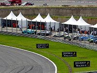 Mercedes Benz Challenge cars leaving pit lane