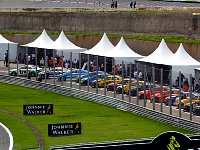 Mercedes Benz Challenge cars leaving pit lane