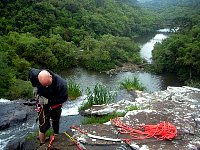 Guide Clayton Willrich securing ropes