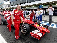 Pushing a Ferrari Car