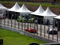 Cars in support pit lane