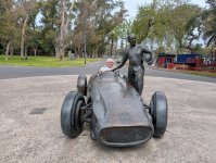 Fangio bronze sculpture in Barcelona