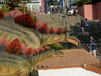 Hong Kong square animated stegosaurs