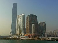 Arch Moon Tower and ICC seen from Kowloon Harbour