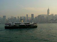 Hong Kong skyline with ferry