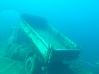 Sunken truck unloading