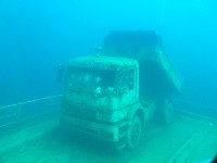 Sunken truck unloading