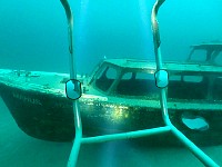 Sunken police boat