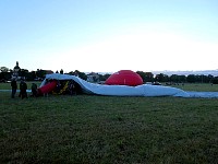 Starting to inflate the blimp