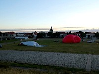 Blimp and balloon inflating