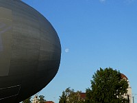 Blimp and moon