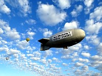 Blimp and balloons