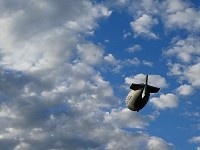 Blimp and clouds