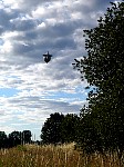 Blimp and clouds