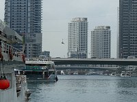Zipline over restaurant ships