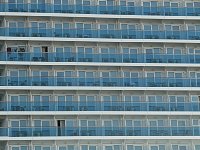 Modern cruise ship balconies