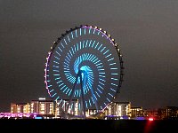 Light show on Ferris wheel