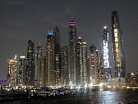 Dubai marina skyline at night