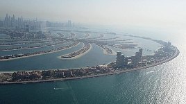 Palm Jumeirah seen from helicopter
