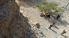 Attempting rock climbing
