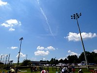 Clouds in the sky, baseball field, White House, TN