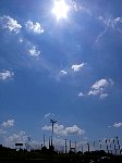 Clouds in the sky, baseball field, White House, TN