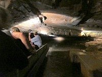 Boat on underground river