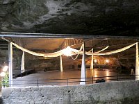 Dance floor at cave entrance