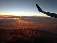 Sunset below the clouds over the Atlantic