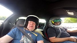 Me as passenger in Corvette on race track