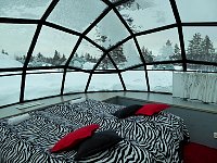 Inside of glass igloo