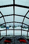 Inside of glass igloo