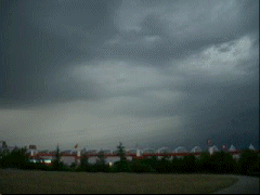 Lightning storm over Geneva airport