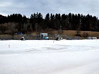 Snowmobile on parking lot at Spielberg