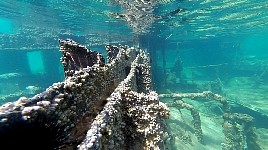 Underwater wreck near Potamos Beach