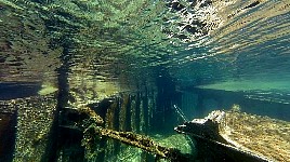 Underwater wreck near Potamos Beach