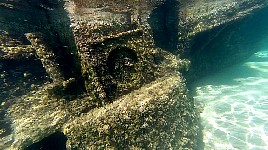 Underwater wreck near Potamos Beach