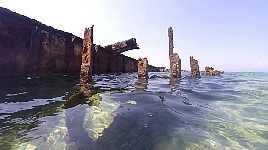 Underwater wreck near Potamos Beach