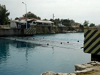 Bridge diving below water