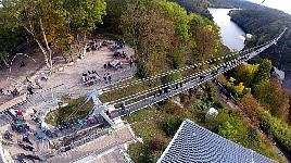 Suspension bridge from zipline tower