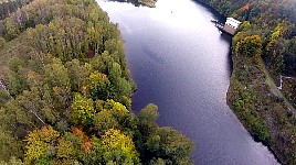 Ziplining over lake