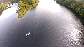 Ziplining over lake