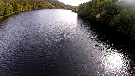 Ziplining over lake