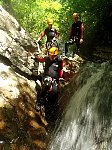 Following the river while canyoning