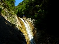 Abseil slide on canyoning tour