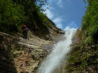 Guide descending waterfall