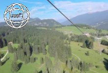 Monte Pana ziplining in paraglider seat